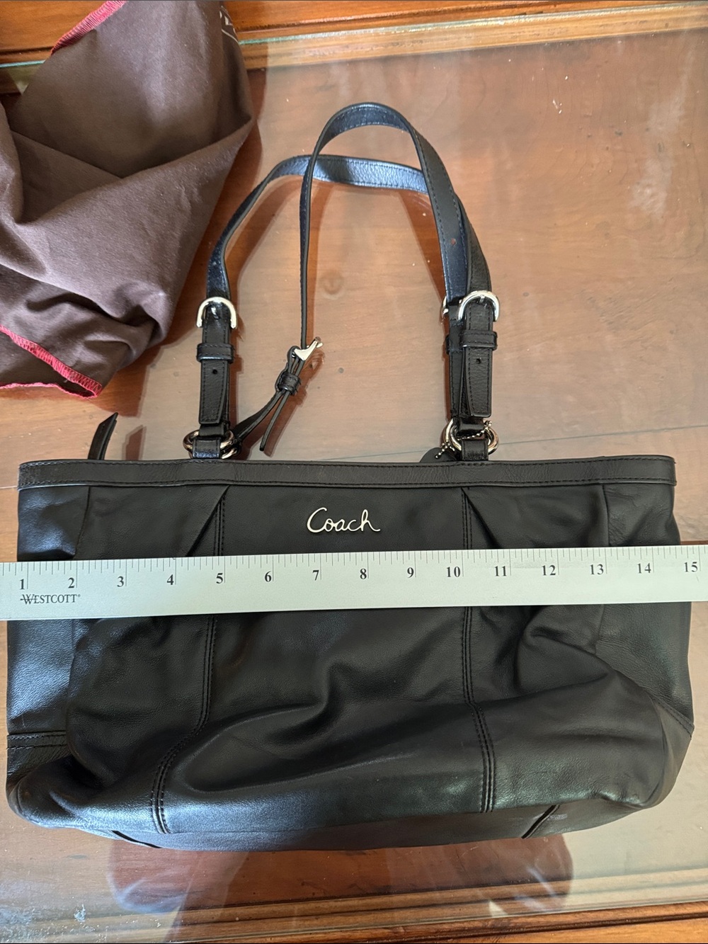 COACH East West Leather Shoulder Bag - Picture 9 of 11